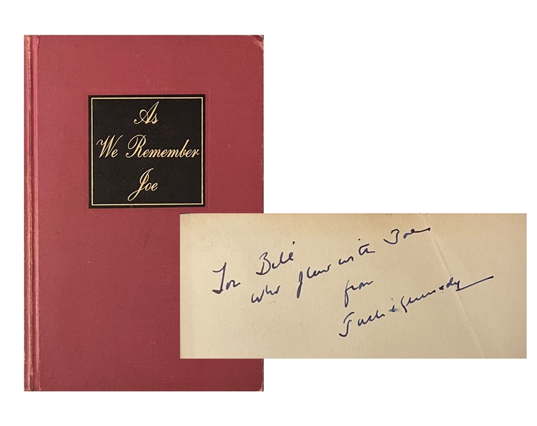 John F. Kennedy Very Rare Limited Edition Signed Copy of As we Remember Joe to one of the soldiers who flew with his brother!