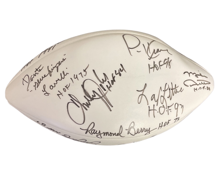 Football Signed by Assortment of Hall of Famers 