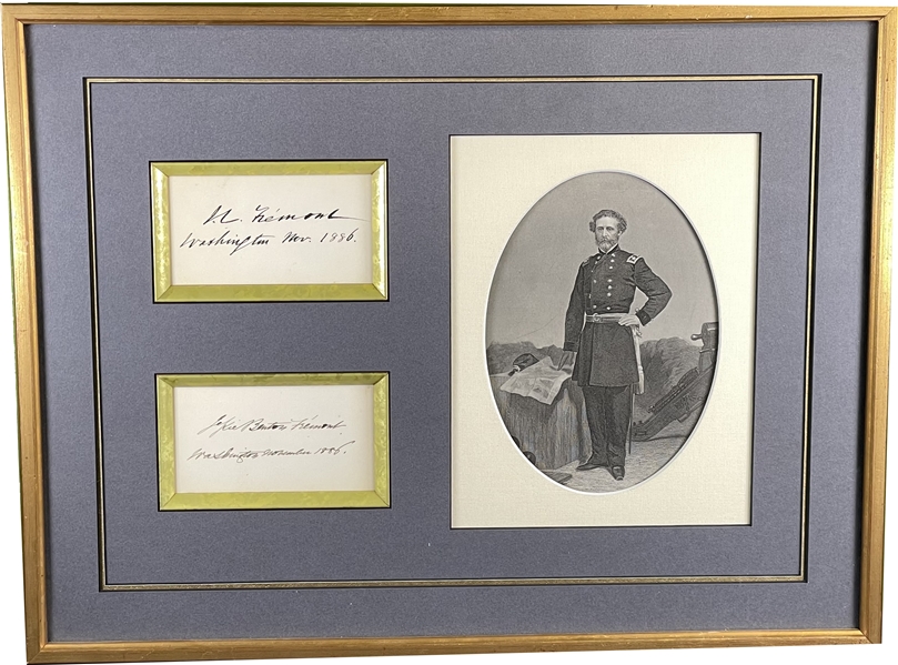 John C. Fremont and Wife signed cards