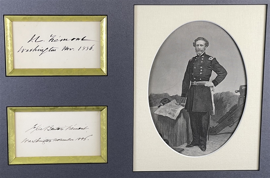John C. Fremont and Wife signed cards