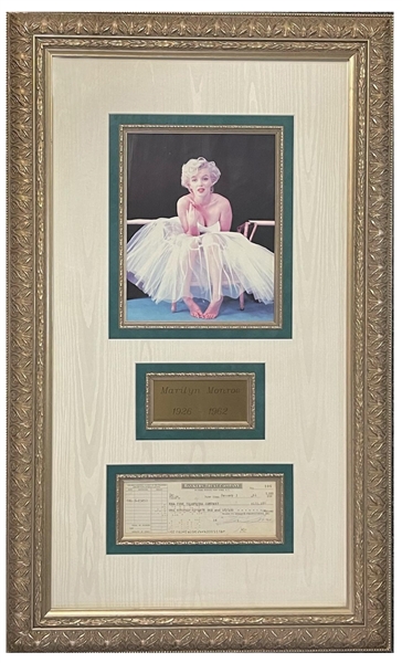 Marilyn Monroe Signed Check framed and matted exquisitely with a Beautiful Photo