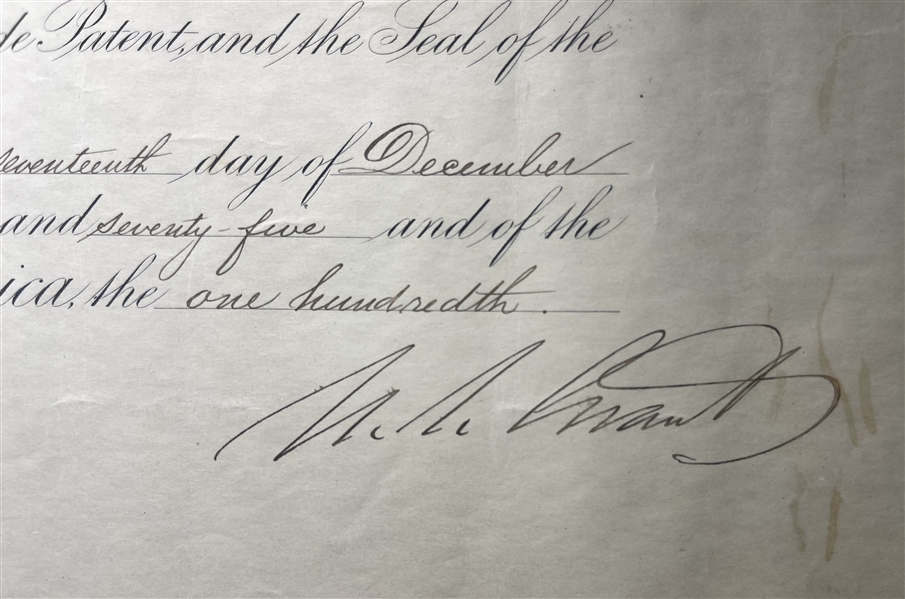 U.S. Grant Signed partial Document