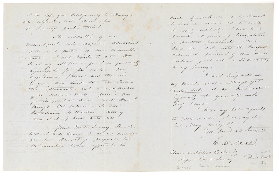 Letters to Alexander D. Bache From : Elisha Kent Kane,Isaac I. Hayes,Benjamin Silliman,Clement C. Clay