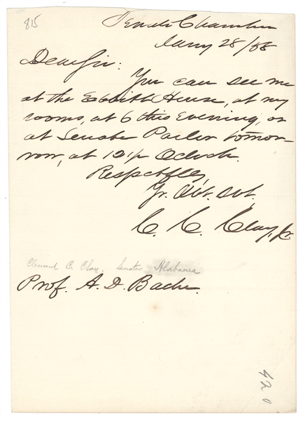 Letters to Alexander D. Bache From : Elisha Kent Kane,Isaac I. Hayes,Benjamin Silliman,Clement C. Clay