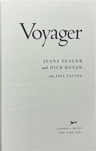 Jeana Yeager and Dick Rutan. SIGNED. Voyager.