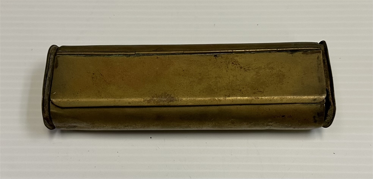 Revolutionary War Traveling Brass Tabacco and Pipe Carrier