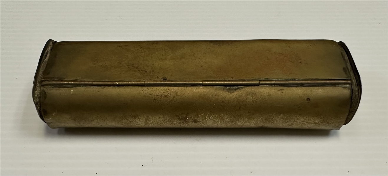 Revolutionary War Traveling Brass Tabacco and Pipe Carrier