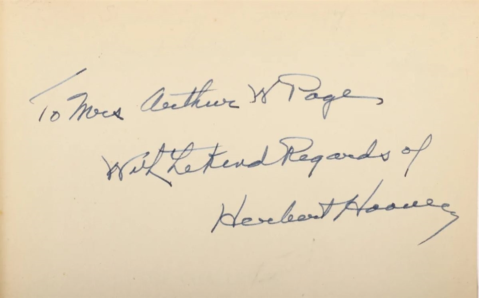 INSCRIBED BY HERBERT HOOVER, FIRST EDITION OF CHALLENGE TO LIBERTY
