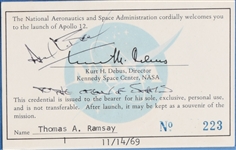 Alan Bean Official Apollo 12 Launch Card Signed