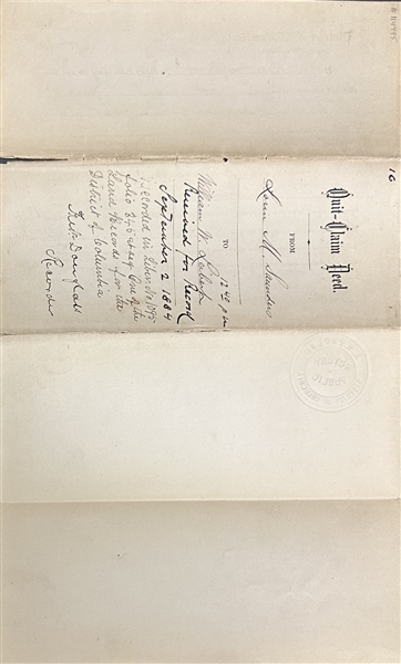 Frederick Douglass Signed Official 1884 Deed