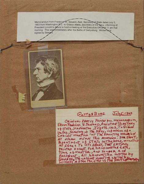 Important Memorandum the Day after Gettysburg July 5th, 1863 where Lincoln asks all Department Heads of the cabinet to meet him at the Executive Mansion