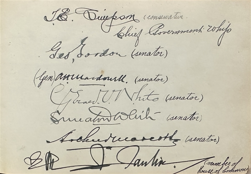 Autograph Album With Very Rare HOF Canadian Hockey Players Signatures of Nels Stewart, 'Babe' Siebert, Boxers, Olympic Athletes, Politicians, and Many Other Notable Public Figures, 1930-32