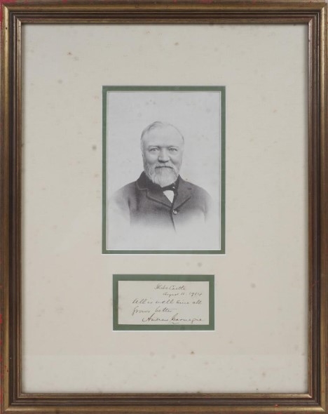 Andrew Carnegie Autograph Card