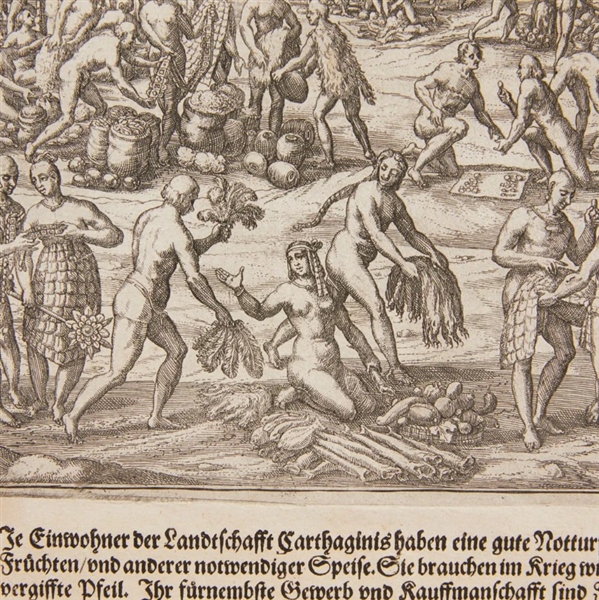 De Bry Native American Market Engraving from 1590