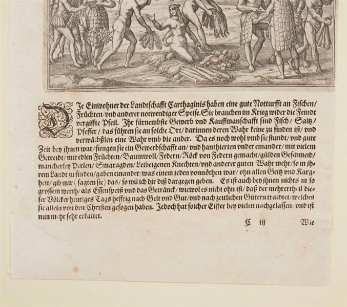 De Bry Native American Market Engraving from 1590