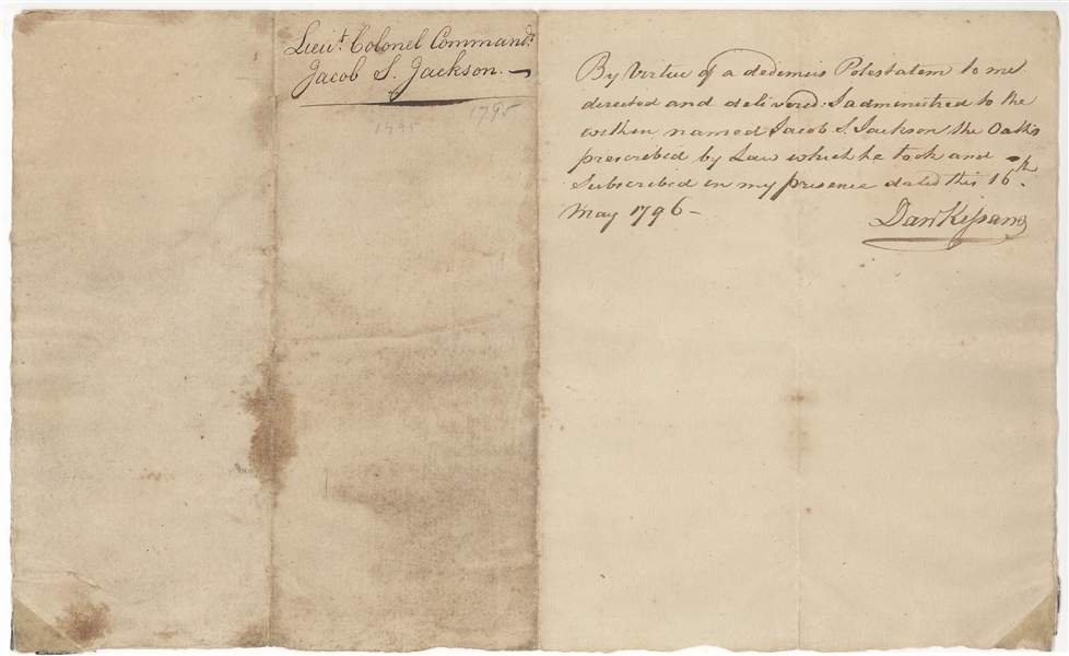 John Jay Signed Military Appointment