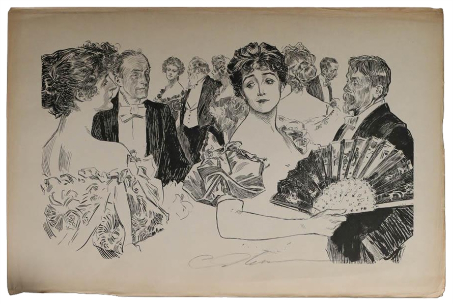 Charles Dana Gibson Set of 4 Books Incl. Signed Book & Art