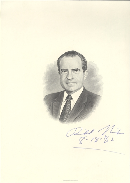 Richard Nixon Signed Engraving