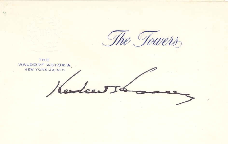 Herbert Hoover Signed Card