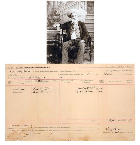 LAWMAN SALOON JUDGE ROY BEAN Signed Legal Document 1895-RARE!