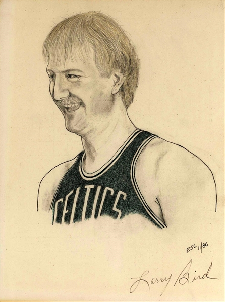 Johnny Unitas, Larry Bird, Lee Trevino, Mark Spitz Signed Original Sketchs