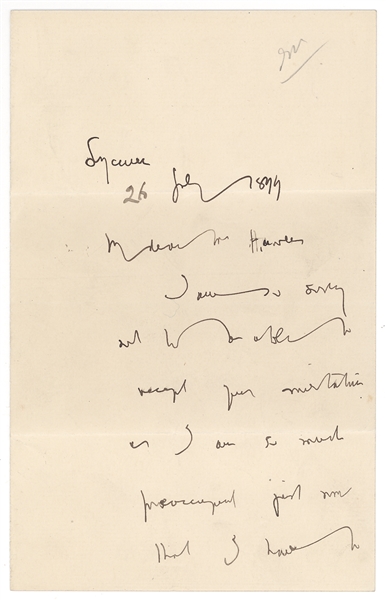 Bram Stoker letter written as secretary for Henry Irving signed By Irving.