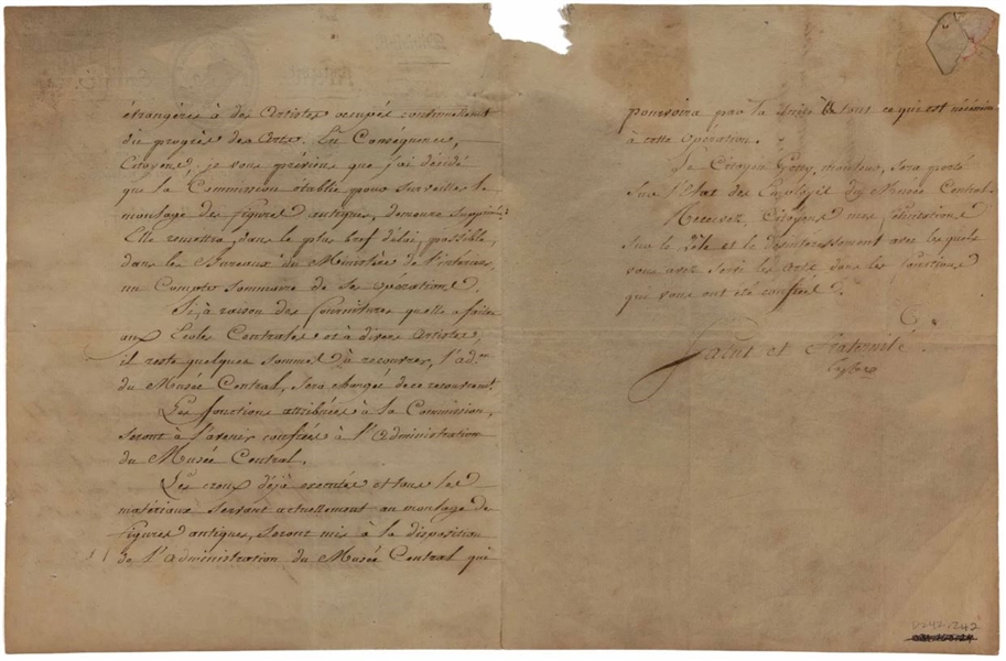 Pierre-Simon Laplace Document Signed