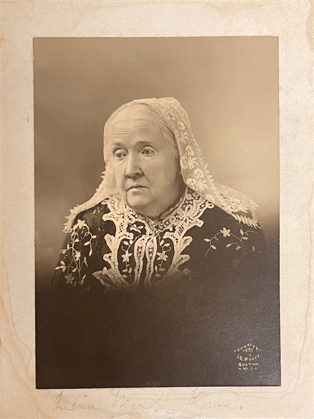 Rare Julia Ward Howe Signed Photo , with ALS and included a old pamphlet about her famous song Battle Hymn of the Republic