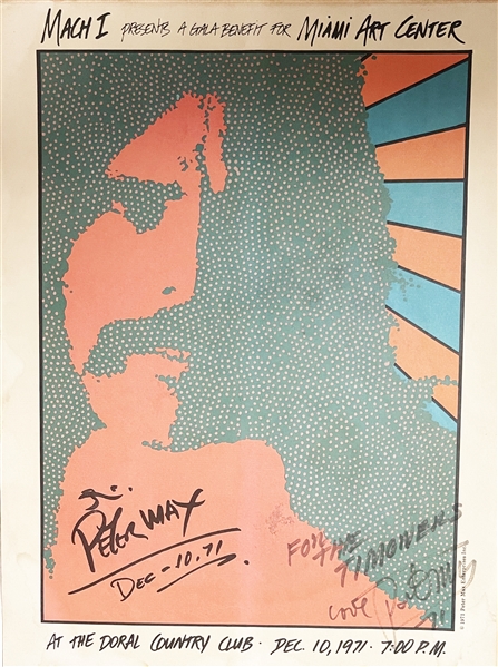 Peter Max 1971 Signed Miami Psychedelic Poster