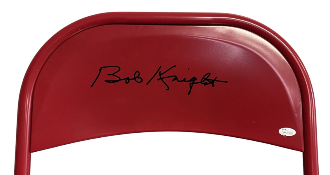 Bobby Knight Autographed/Signed Indiana Hoosiers Red Folding Chair JSA