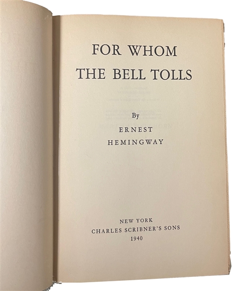 For Whom the Bell Tolls -First Edition 