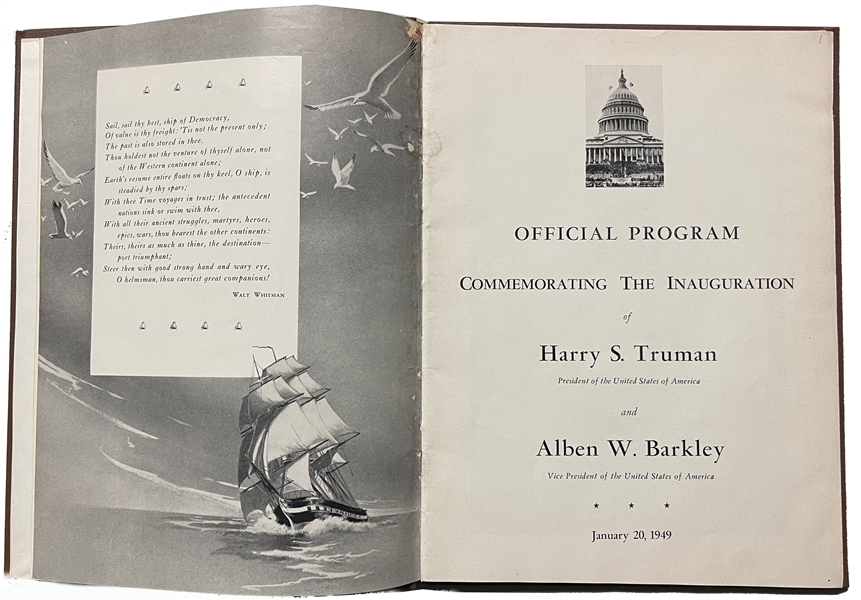 Harry S. Truman Signed 1949 Inaugral Program