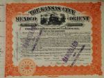 Kansas City, Mexico and Orien Railway Signed on Verso By August Busch son of Brewing Magnate Adolphus Bush