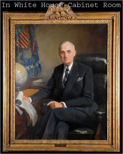 Important Original Truman Portrait, Obama Selected
