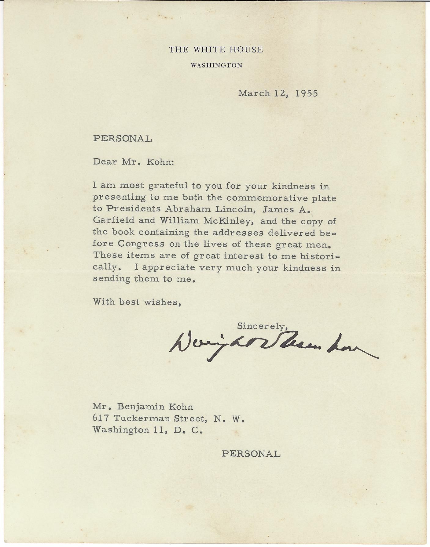 Lot Detail - Dwight Eisenhower letter