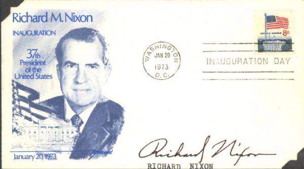 Richard Nixon Autographed Fleetwood Inauguration Day Cover, 1973 