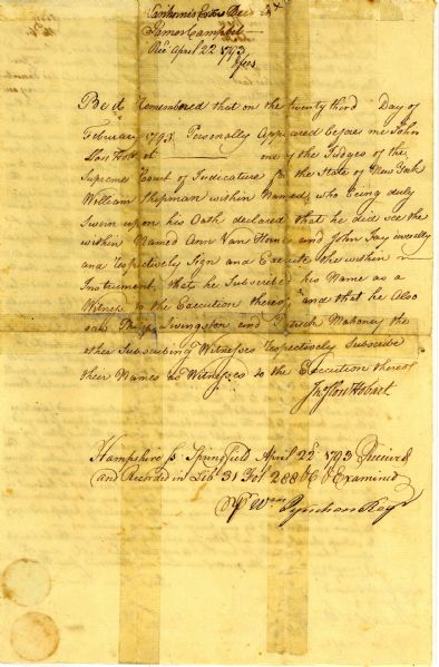 John Jay Signed Document