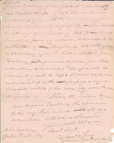 SAMUEL SPRIGG (Fugitive Slave Content Letter)