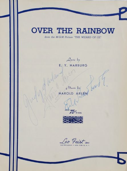 Over The Rainbow  Signed by Garland, Arlen and Harburg (Unique)