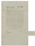 Samuel Blodget, Jr. signed Lottery Bond