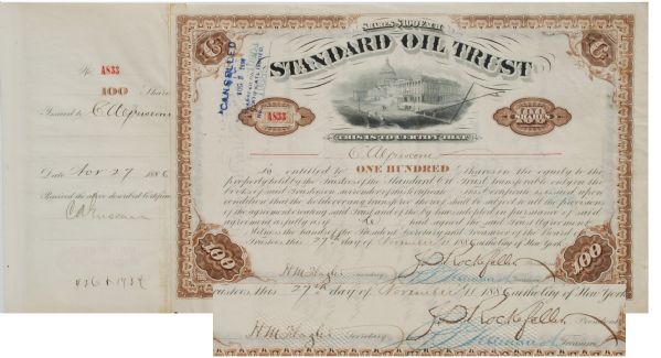 Rockefeller ,Flagler And Griscom Signed Standard Oil Trust