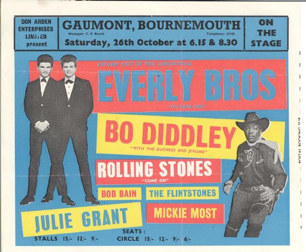 Everly Brothers , Bo Diddley and Little Richard, Grant Signed Program 1963