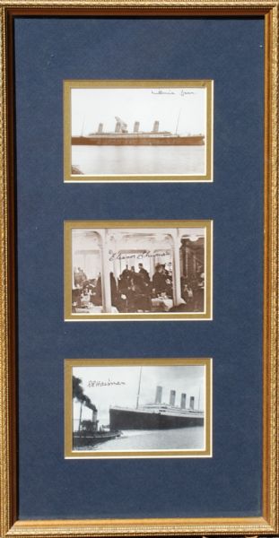 Set of 3 Signed Titanic Survivors Postcards