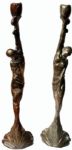 Edgardo Simone 1920s Smoke Nudes Candlesticks