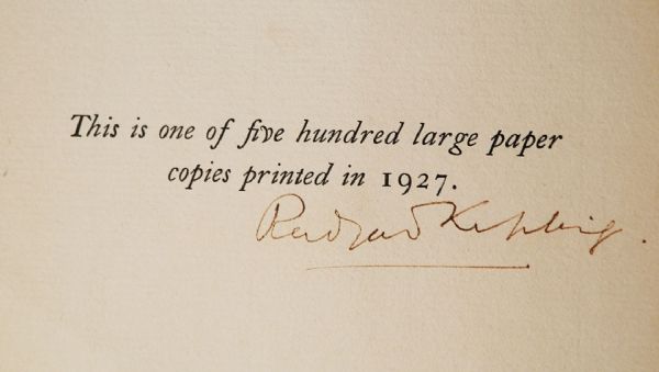 Rudyard Kipling Signed Limited Edition