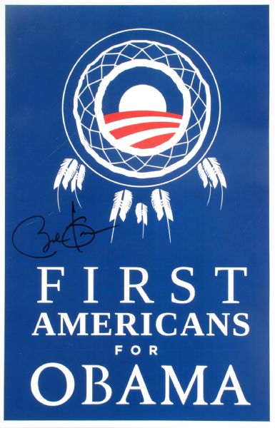 Barack Obama Signed Indian Tribe Poster