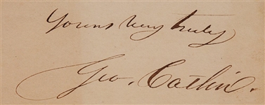 Rare! George Catlin ALS, and original Ticket 