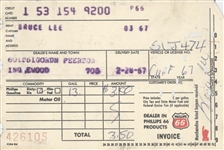 BRUCE LEE RECEIPT SIGNED