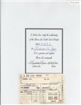 BRUCE LEE RECEIPT SIGNED
