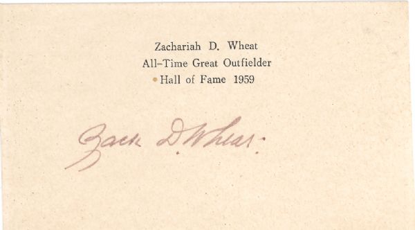 Zack Wheat - Signature